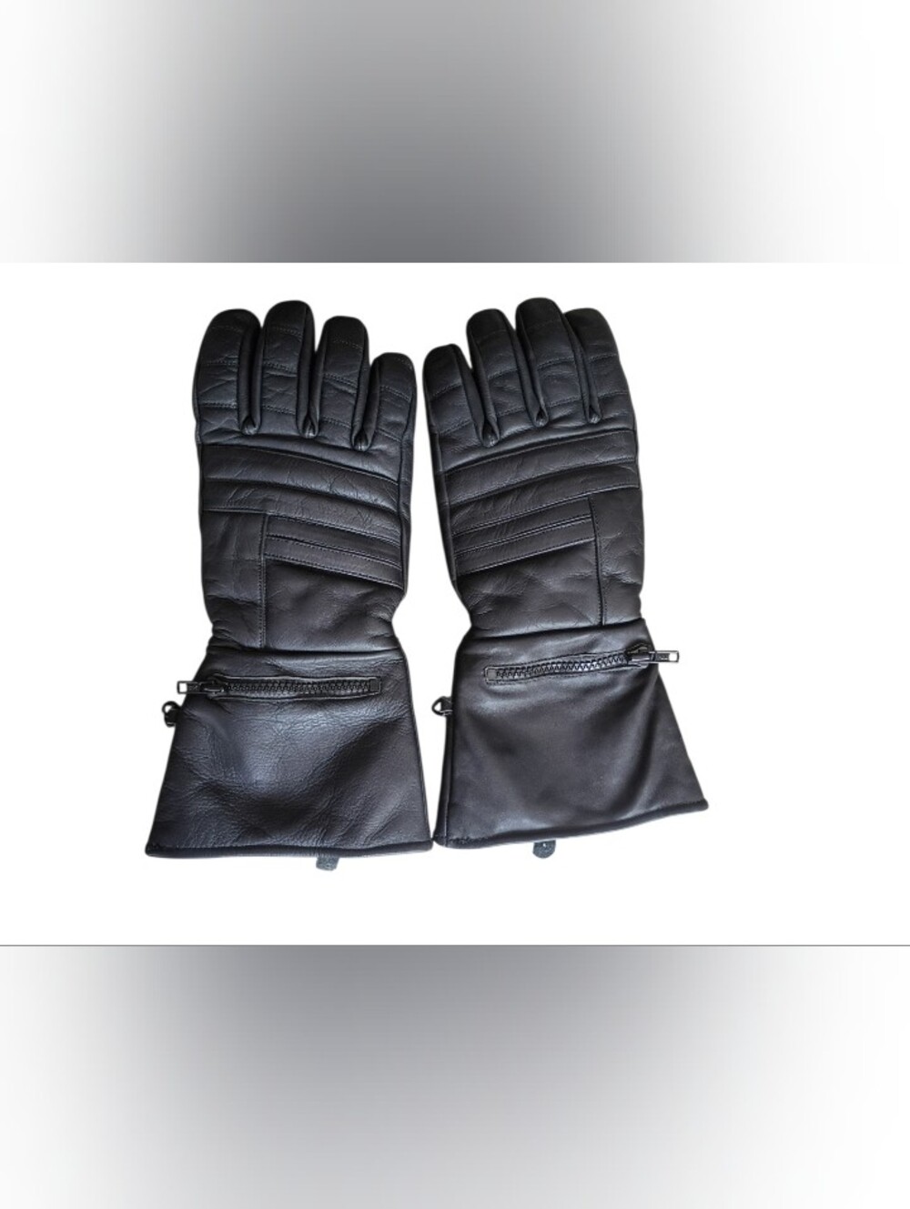 First Manufacturing Company Mens Leather Gauntlet Motorcycle Gloves Size Large